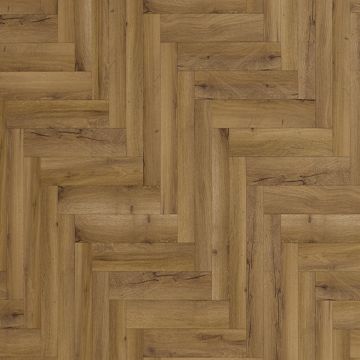 Aspen Traditional Oak Brown Wood Effect Click Laminate Flooring - Herringbone (8mm),For All Rooms & Contract Commercial Use