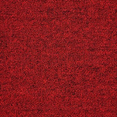 Glastonbury 320 Red 5mm Loop Pile Striped Bitumen Backed Carpet Tile Home & Commercial Use