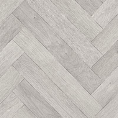 Grey Herringbone Wood Effect Vinyl Flooring For LivingRoom, Kitchen, 2.8mm Cushion Backed Vinyl Sheet 