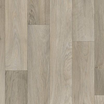Dark Beige Wood Effect Vinyl Flooring For LivingRoom, Kitchen, 2.8mm Thick Cushion Backed Vinyl Sheet