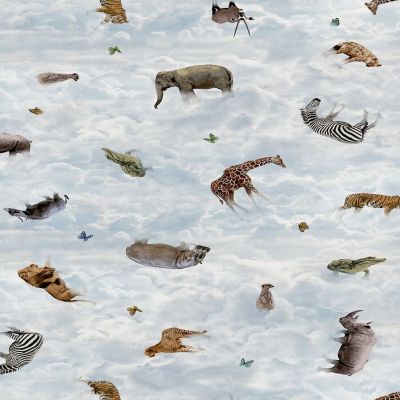 Light Blue 3D Funky Effect Anti-Slip Vinyl Flooring For LivingRoom, Kitchen, 2.5mm Thick Vinyl Sheet