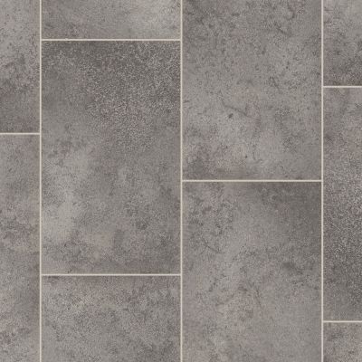 Grey Stone Effect Vinyl Flooring For LivingRoom, Kitchen, 2.8mm Thick Cushion Backed Vinyl Sheet 